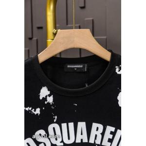 コピー 商品 ブランド最終価格 流行フォルム ロゴが美しい半袖TシャツDSQUARED2