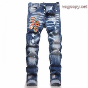 DSQUARED 2 2026新作軽量贅沢D 2エンブレム刺繍カップル水洗ストレッチジーンズ
