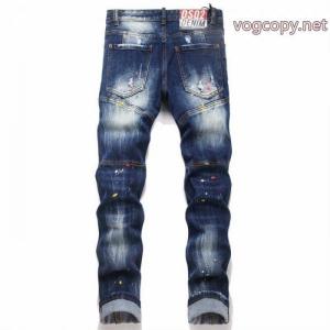 DSQUARED 2 2026新型軽量贅沢サイドジッパー泡かけカップル水洗ストレッチジーンズ
