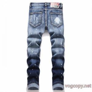 DSQUARED 2 2026新型軽量贅沢落書き乞食カップル水洗ストレッチジーンズ