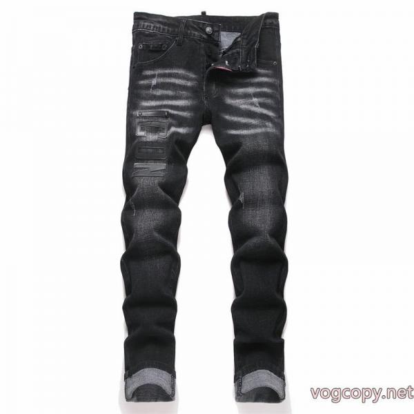 DSQUARED 2 2026新型トレンディアルファベットカップル水洗ストレッチジーンズ 0 