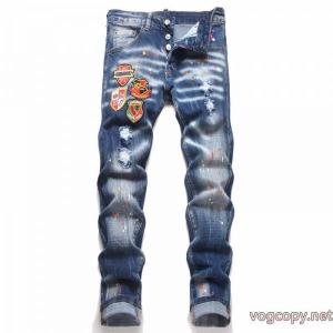 DSQUARED 2 2026新作軽量贅沢D 2エンブレム刺繍カップル水洗ストレッチジーンズ