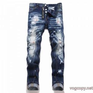 DSQUARED 2 2026新型軽量贅沢サイドジッパー泡かけカップル水洗ストレッチジーンズ
